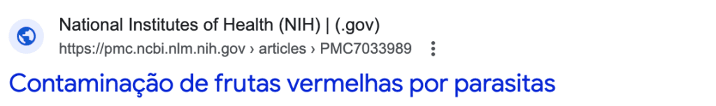 Contaminação em frutas indicando infestação parasitária