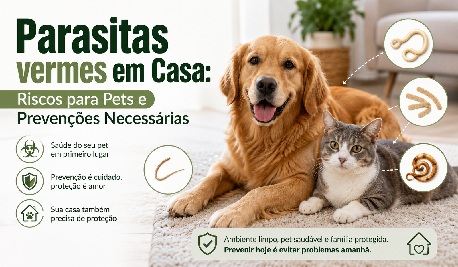 Parasitas vermes em Casa